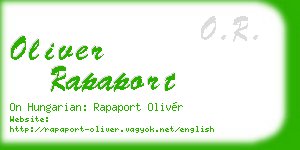 oliver rapaport business card